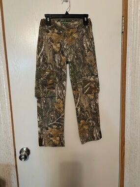 Realtree Camo Cargo Kids Pants in Brown and Green
